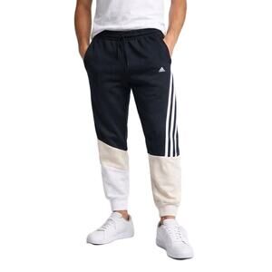 Adidas Jogger Sweat Track pants Mens L Black Colorblock Stripe Athletic Tapered